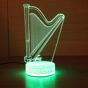 Harp Gifts Harp Lovers Gift 3D Night Lamp 3D Night Light Children Light ...