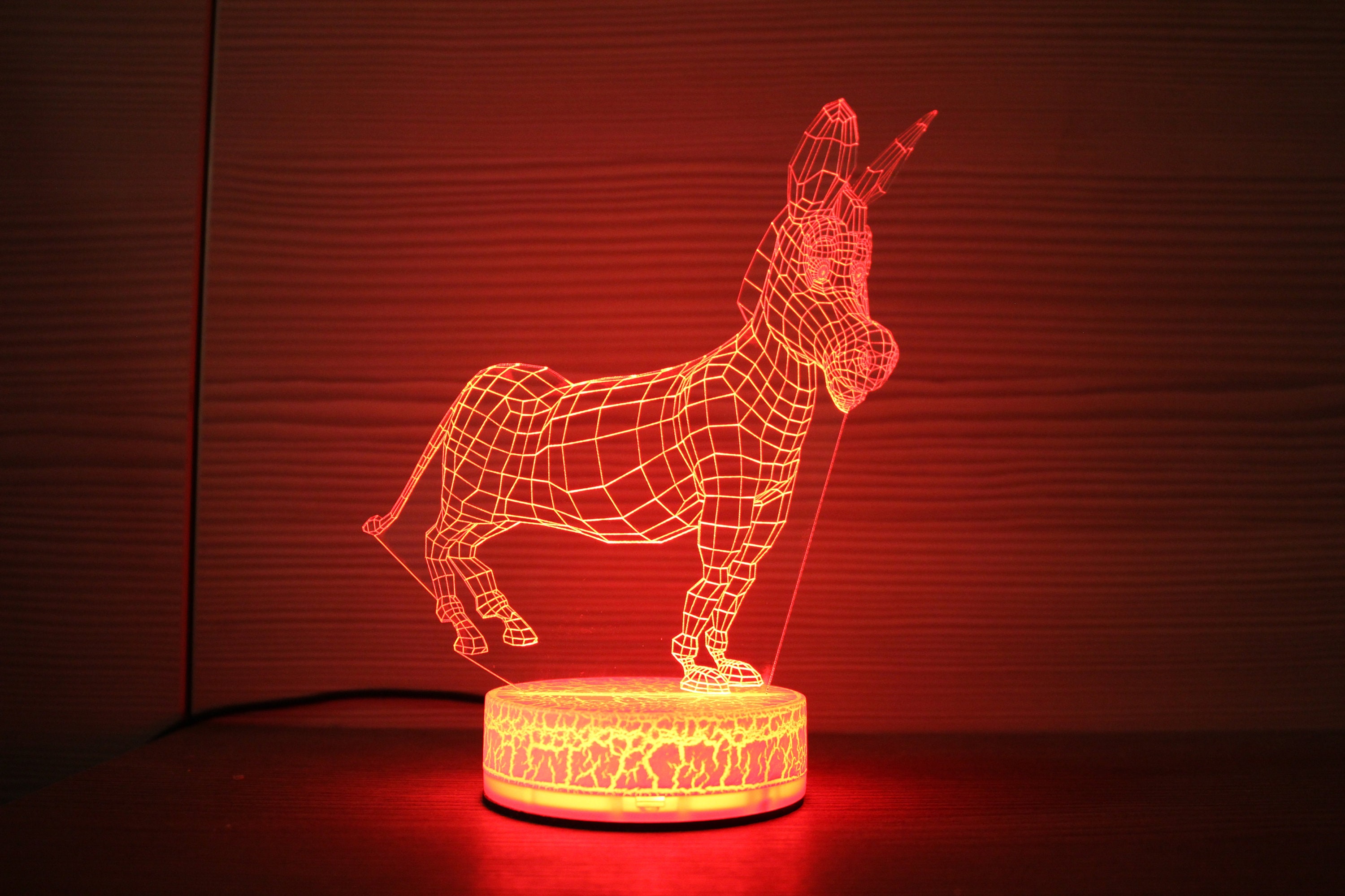 Donkey Light Box Donkey Shrek Donkey Costume Donkey Tail 3D Night Lamp Night Light ...