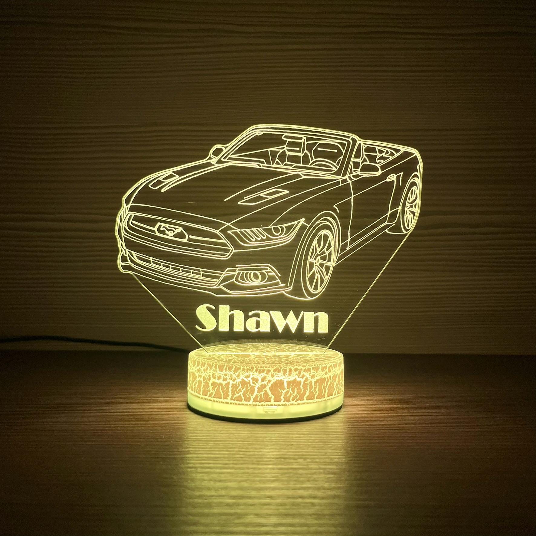 Ford Mustang 2015 Convertible 3D Night Lamp Mustang Lamp Shade 3D 