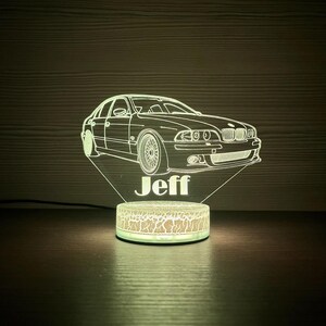 BMW M5 E39 BMW Night Light 3D Night Lamp 3D Night Light Children Light Home Decor 3D Illusion LED Lamp Gift for him Gift Idea image 2