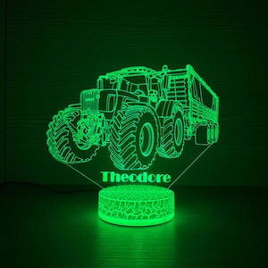 Fendt 930 TMS Trailer Gift For Farmer Tractor Fendt Led Lamp Fendt Light Bedside Lamp 3D Night Lamp 3D Night Light 3D Illusion Gift Idea