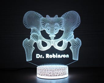 Hüfte Knochen Lampe Orthopäde Geschenk Hüften Licht Geschenk für Orthopäde Hüfte Nachtlampe Led Lampe 3D Nachtlampe 3D Nachtlicht 3D Illusion LED Lampe