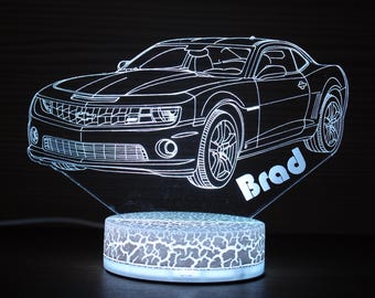 Chevrolet Camaro 2010 Camaro Light Camaro Gift Chevrolet Camaro Owner 3D Night Lamp 3D Night Light Home Decor 3D Illusion LED Lamp