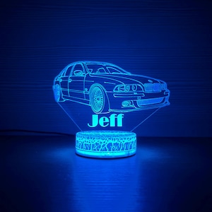 BMW M5 E39 BMW Night Light 3D Night Lamp 3D Night Light Children Light Home Decor 3D Illusion LED Lamp Gift for him Gift Idea image 4