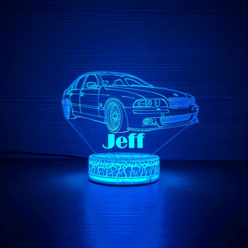 BMW M5 E39 BMW Night Light 3D Night Lamp 3D Night Light Children Light Home Decor 3D Illusion LED Lamp Gift for him Gift Idea image 4