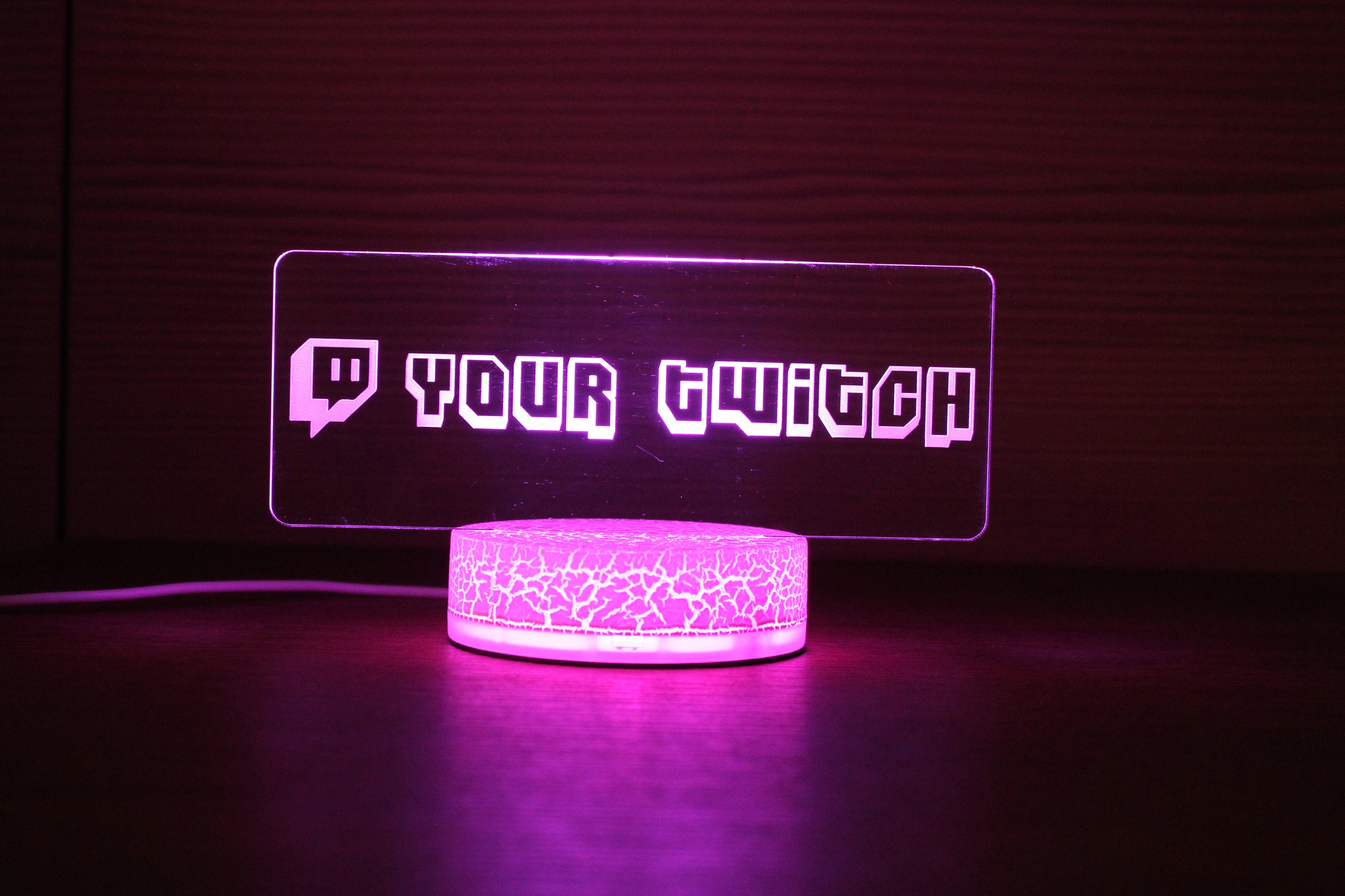 Twitch Channel GamerTag  Streaming Gamer Gift LED RGB Custom Lamp