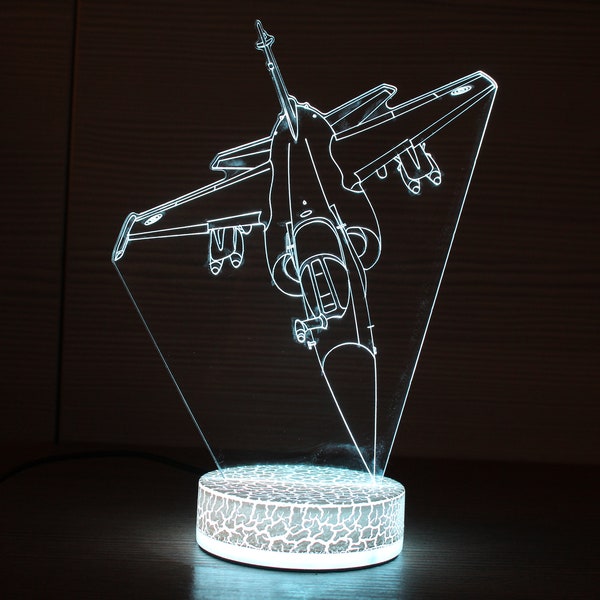 Dassault Mirage F1 3D Light Fighter Jet Led Lampe 3D Nachtlampe 3D Nachtlicht Kinder Licht 3D Illusion LED Lampe