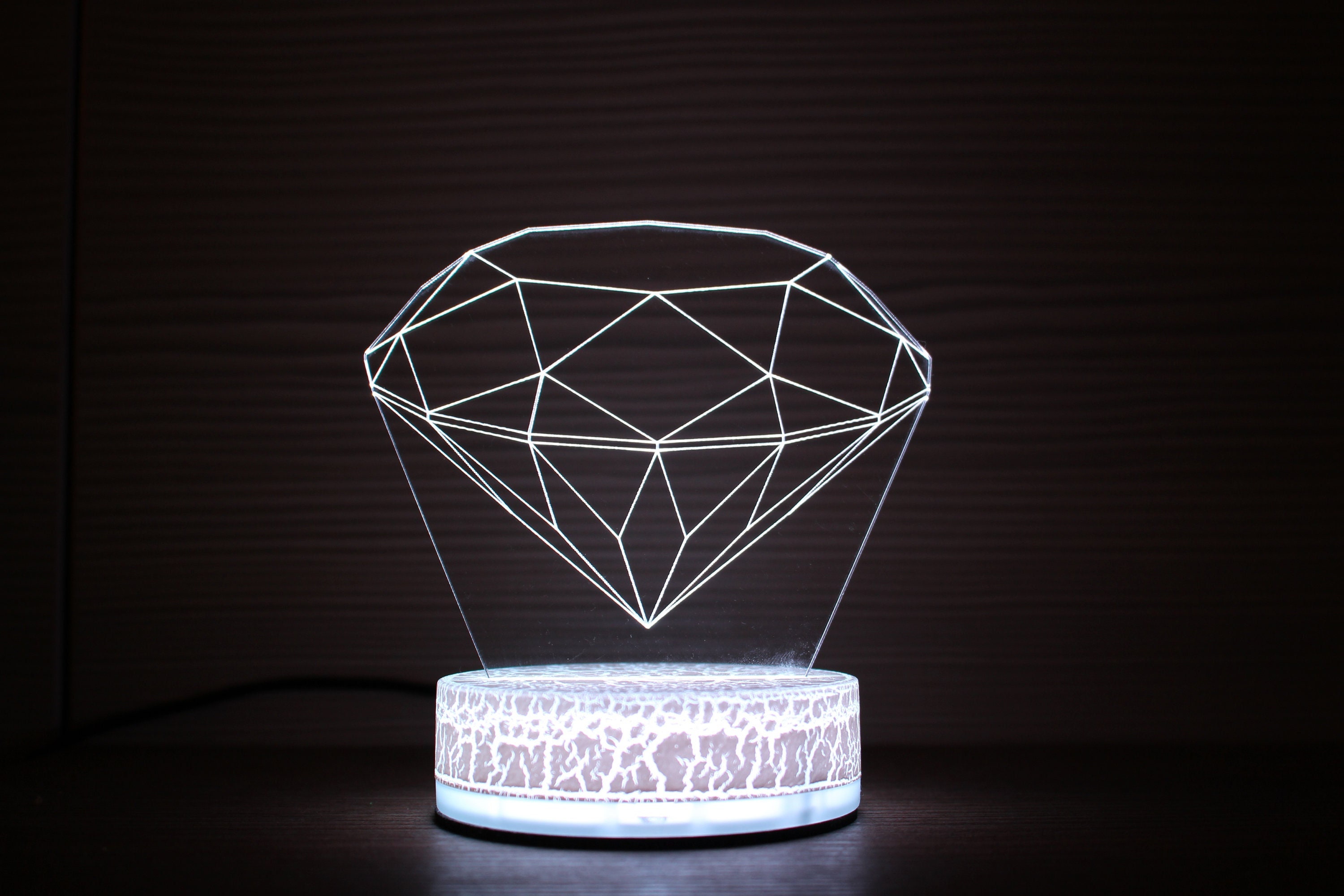 Relax Love Diamond Painting Lamp Kits DIY 3D Diamond Painting LED Nightlight 7 Lighting Color Ajustable for Kid Girls Home Decor, Size: Style Two