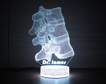 Orthopädie Geschenk Wirbelgelenk Licht Geschenk für Orthopäde Wirbelgelenk Lampe Led Lampe 3D Nachtlampe 3D Nachtlicht 3D Illusion