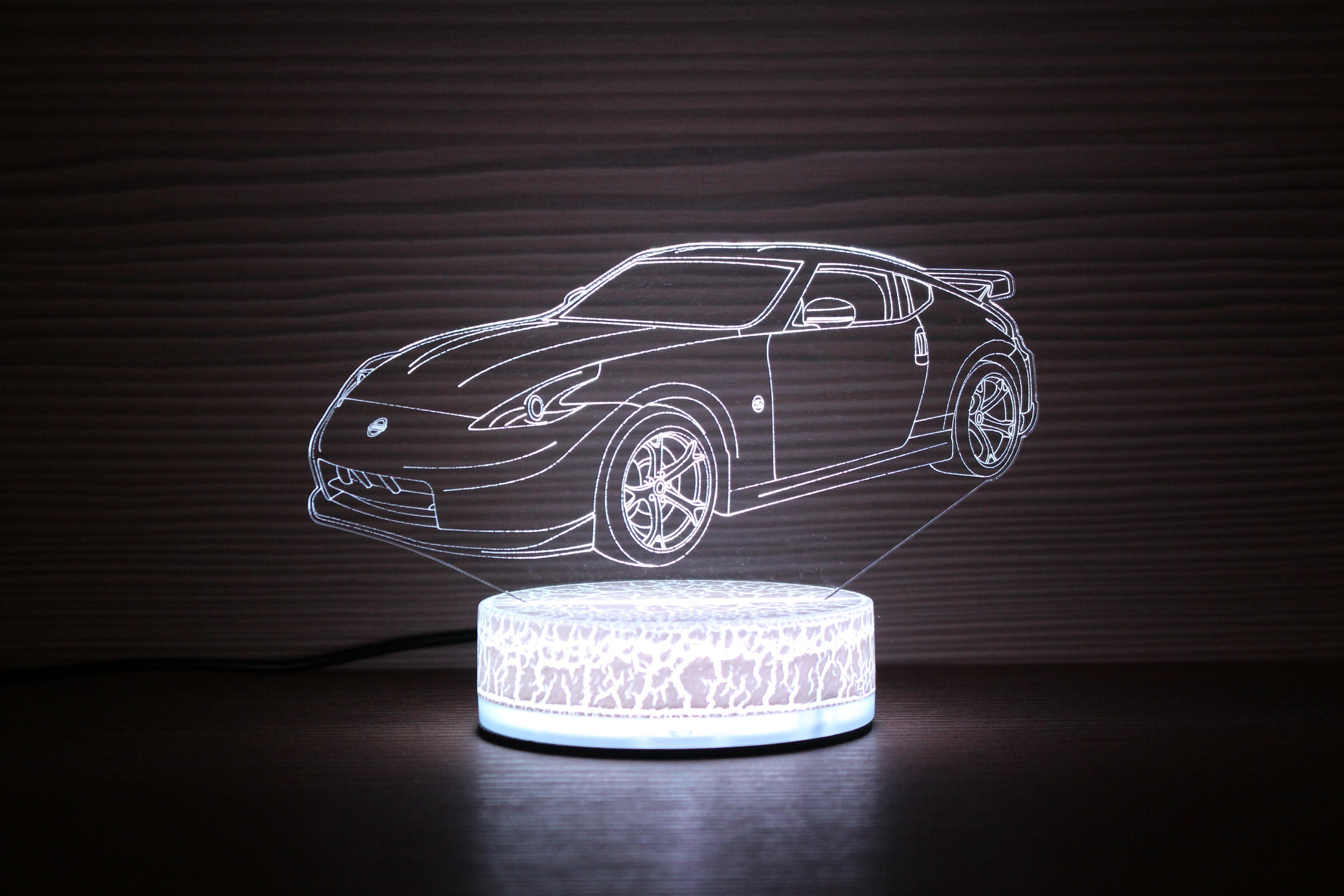 Nissan 370Z 3D Night Lamp 3D Night Light Children Home Decor 3D Illusion LED Lamp Gift for him Gift Idea Nissan 370Z Super Car