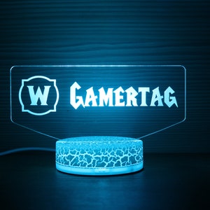 Custom Gamertag World Of Warcraft Inspired WOW Custom Led Lamp Led Gamertag Gamer Gift For Streamers And Gamers image 5