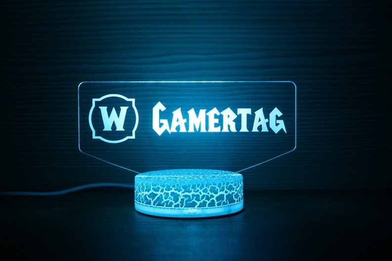 Custom Gamertag World Of Warcraft Inspired WOW Custom Led Lamp Led Gamertag Gamer Gift For Streamers And Gamers image 5