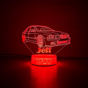 BMW M5 E39 BMW Night Light 3D Night Lamp 3D Night Light Children Light Home Decor 3D Illusion LED Lamp Gift for him Gift Idea image 3