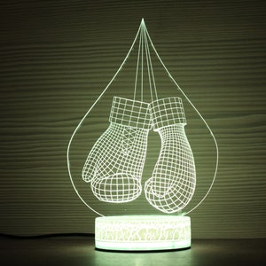 Boxing Gloves Boxing Gift 3D Night Lamp 3D Night Light Children Light Home Decor 3D Illusion LED Lamp Gift for him Gift Idea Boxing Party