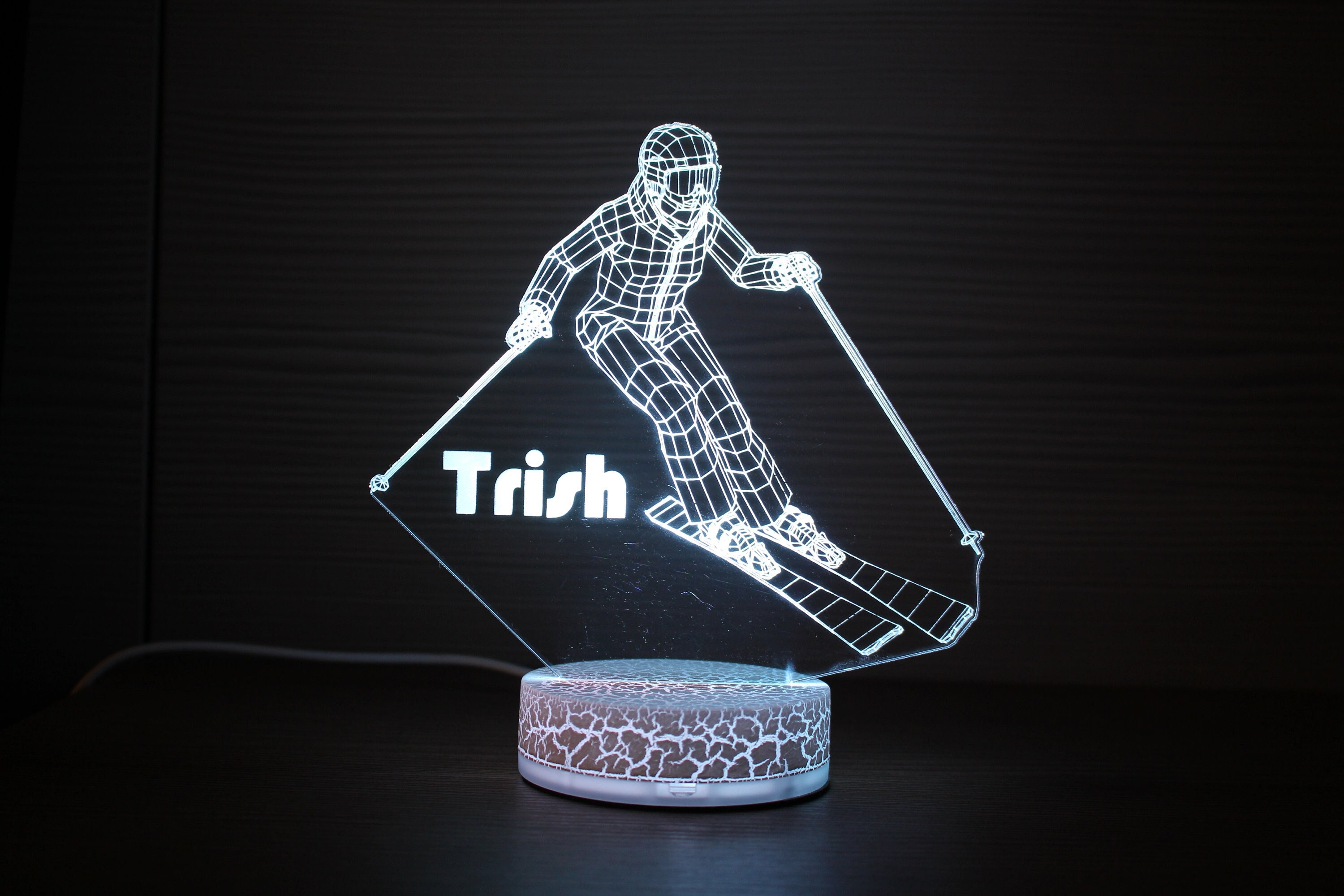 Ski Skiing Gift Skier Lamp Ski Light 3D Night Lamp 3D Night Light Children Light Home Decor 3D Illusion LED Lamp Gift for him Kids Birthday