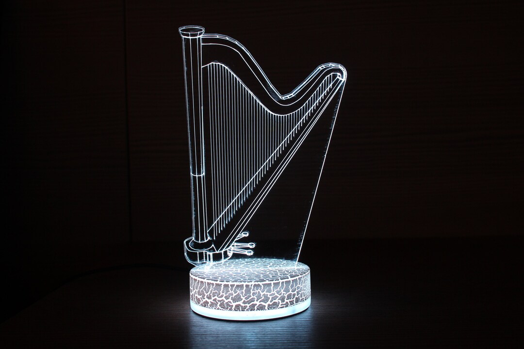 Harp Gifts Harp Lovers Gift 3D Night Lamp 3D Night Light Children Light ...