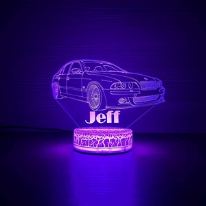 BMW M5 E39 BMW Night Light 3D Night Lamp 3D Night Light Children Light Home Decor 3D Illusion LED Lamp Gift for him Gift Idea image 6