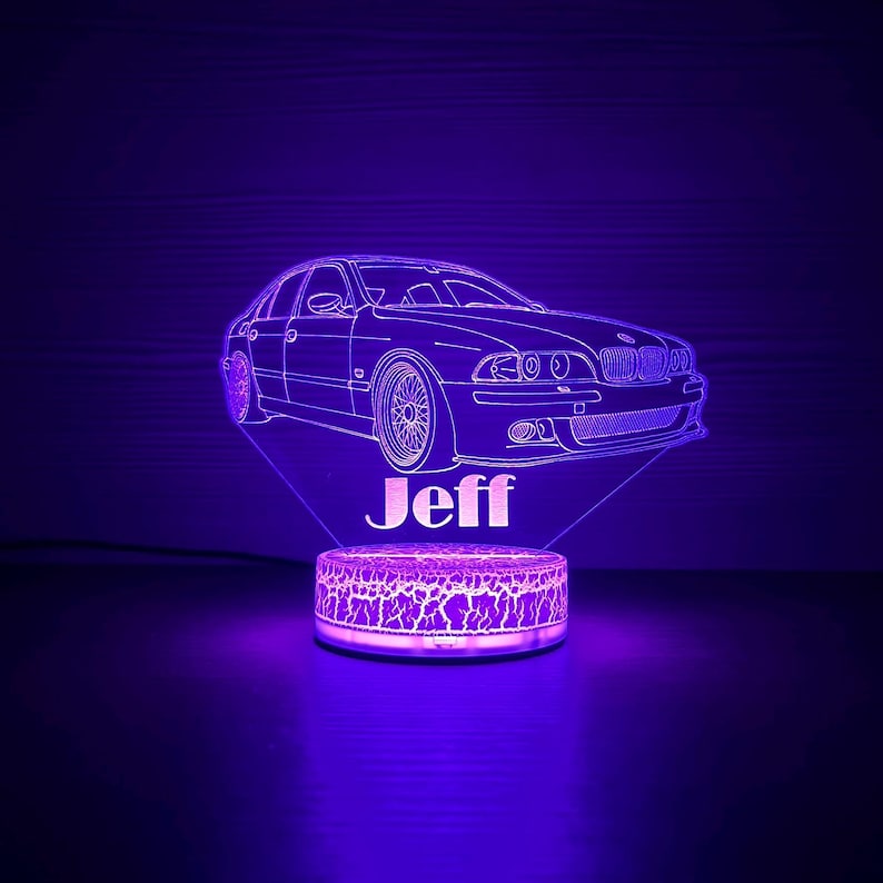 BMW M5 E39 BMW Night Light 3D Night Lamp 3D Night Light Children Light Home Decor 3D Illusion LED Lamp Gift for him Gift Idea image 6