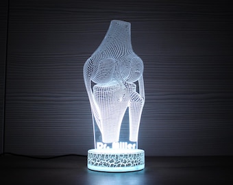 Orthopädie Geschenk Knie Licht Traumatologie Geschenk für Orthopäde Knie Lampe 3D Knie Lampe Led Licht 3D Nachtlampe 3D Nachtlicht 3D Illusion