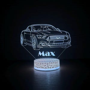 Ford Mustang 2015 Mustang Night Light Mustang Lamp Shelby Shade 3D Night Light Children Light 3D LED Lamp Gift for him Gift Idea Muscle car