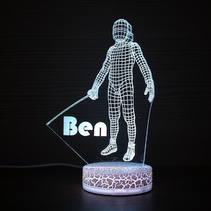 Fencing Fechten Fencing Gift Fencing Lamp 3D Night Lamp Night Light Children Light 3D Illusion LED Lamp Gift for him Gift Idea Kids Birthday