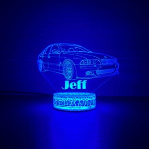 BMW M5 E39 BMW Night Light 3D Night Lamp 3D Night Light Children Light Home Decor 3D Illusion LED Lamp Gift for him Gift Idea image 7