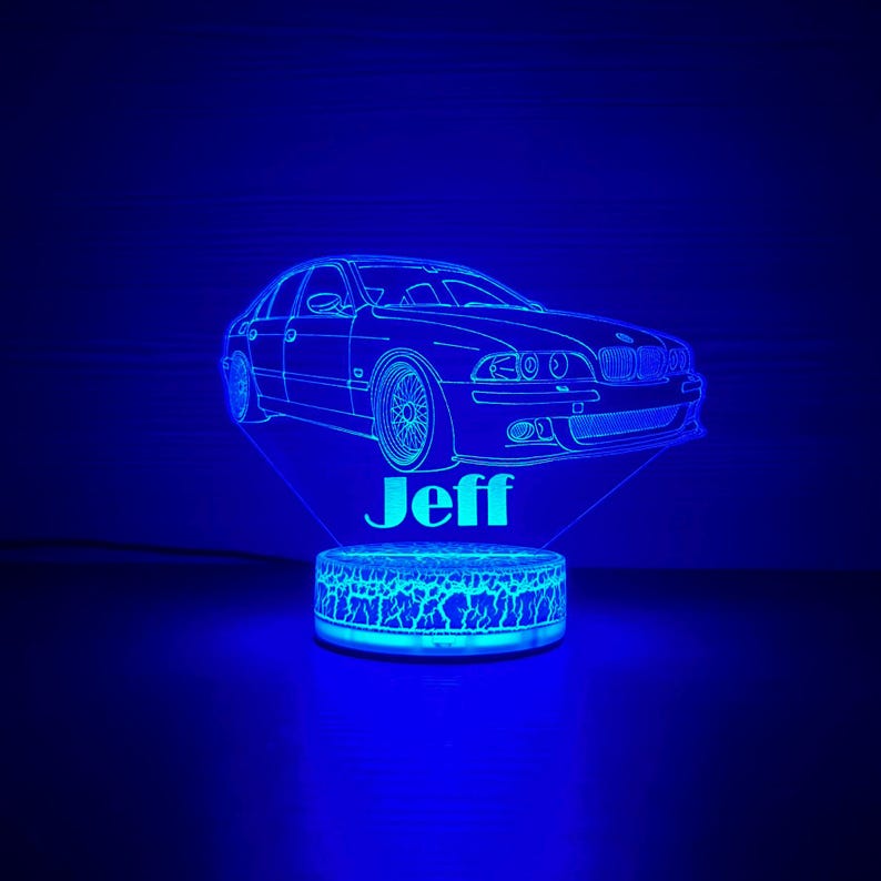 BMW M5 E39 BMW Night Light 3D Night Lamp 3D Night Light Children Light Home Decor 3D Illusion LED Lamp Gift for him Gift Idea image 7