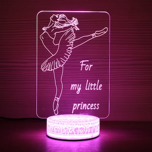 Personalized Gift Ballet Dancer 3D Night Lamp Night Light Children Light 3D Illusion Lamp Ballerina Birthday Party Gift Idea Ballerina Doll