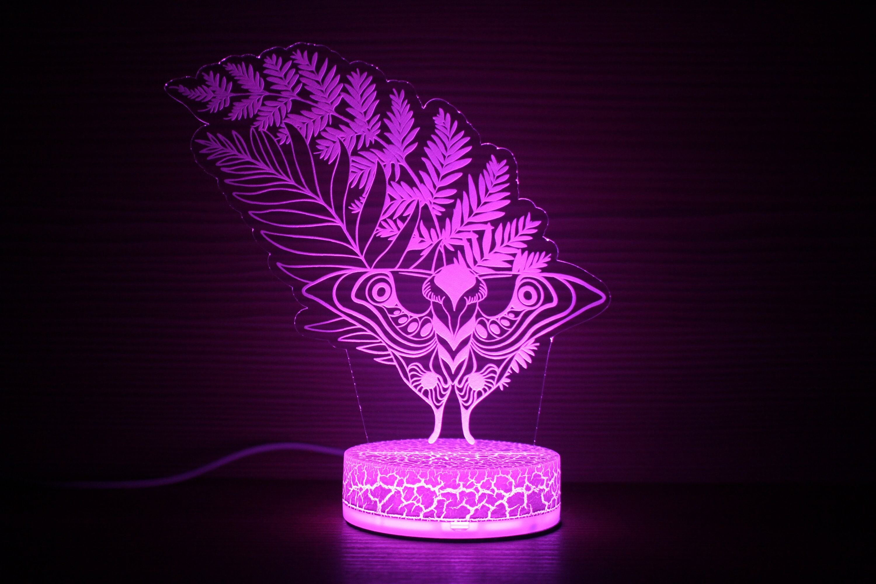 Lámpara de noche con ilusión 3D de Ellie's Tattoo de The Last Of Us, LED USB, lámpara de mesa acrílica 3D Arts, luz de noche para dormitorio que cambia de 7 colores, regalo genial