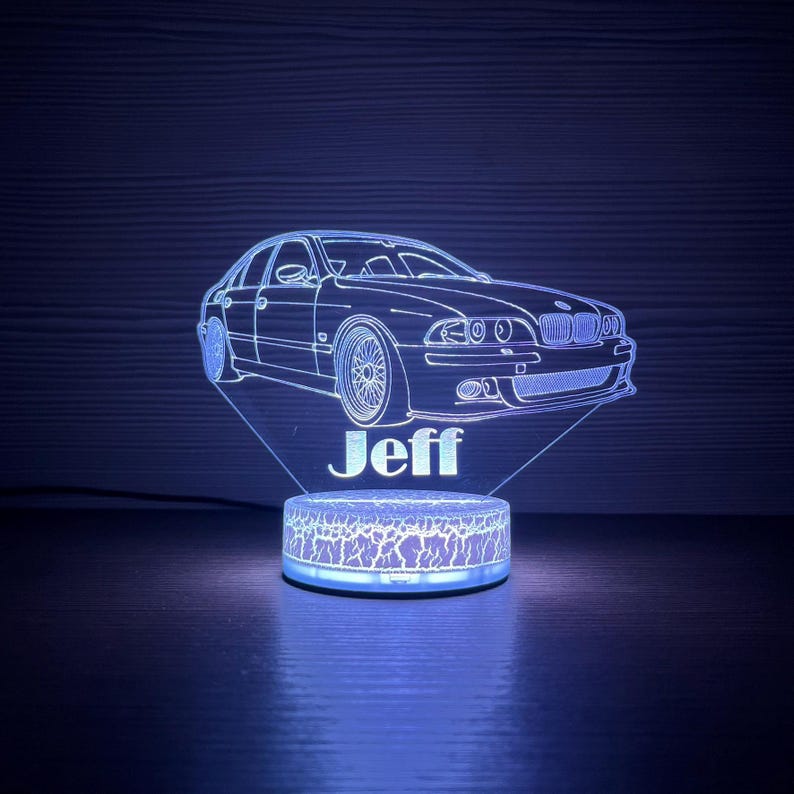 BMW M5 E39 BMW Night Light 3D Night Lamp 3D Night Light Children Light Home Decor 3D Illusion LED Lamp Gift for him Gift Idea image 1