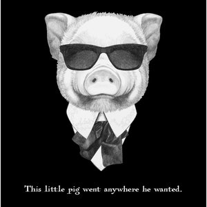 Fancy Pig Sign| Wooden Pig Wall Art| Custom Cutout| Printed Pig Design| Room and Home Decor|