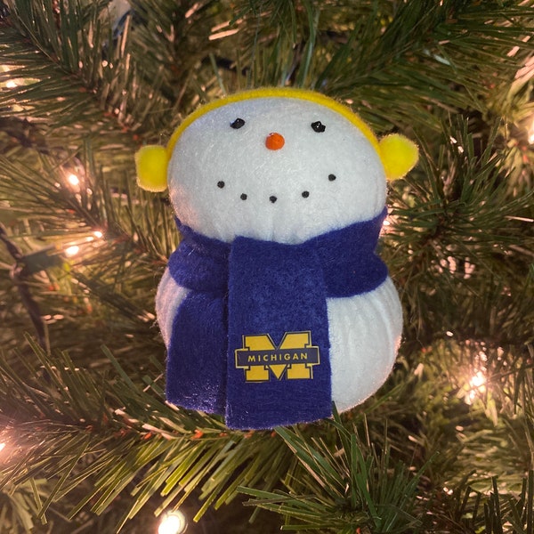 University of Michigan Wolverines SportFan Snowman Ornament
