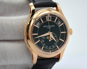 Montre pour homme PATEK PHILIPPE à complications GMT avec cadran noir 5205R-010