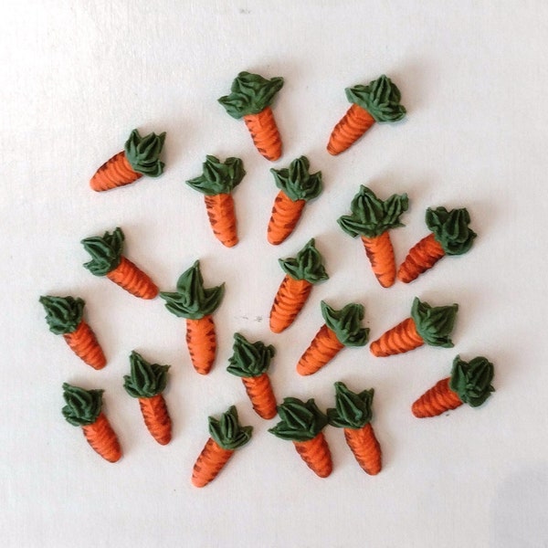 Mini carrots made of royal icing for your baked goods
