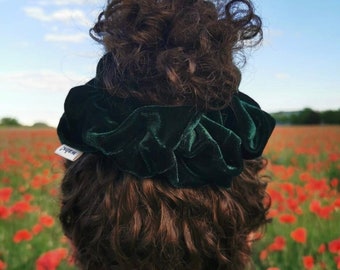 Forest Green Velvet Scrunchie