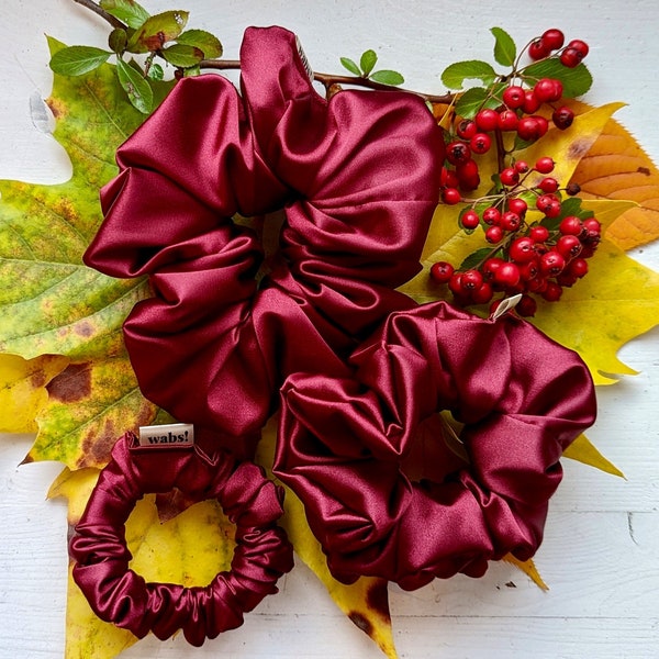 Scrunchie Satin Bordeaux