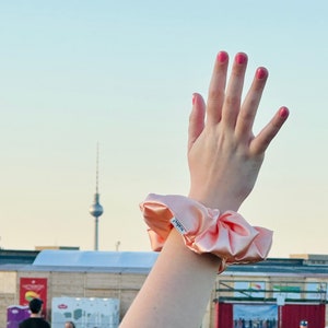 Peach Satin Scrunchie