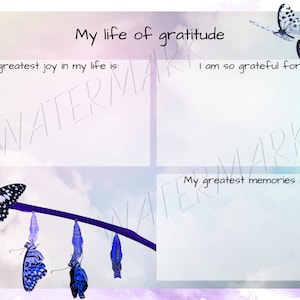 My life of gratitude worksheet