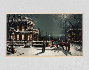 Christmas Frame TV Art, Winter, Christmas Eve, Frame TV Art, Samsung Art TV, Digital Download