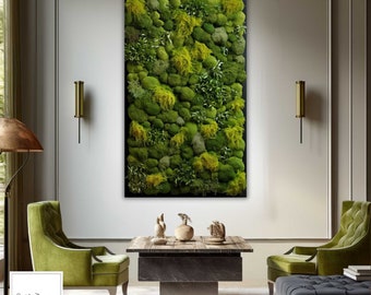 Moss Wall Art Large, Marimo Moss Ball, Oversized Canvas Art, Sage Green Wall Art - Canvas Print