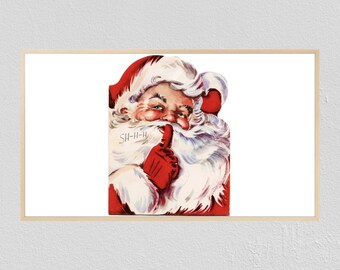 Vintage Santa Claus Painting, Christmas Frame TV Art (Digital Download)