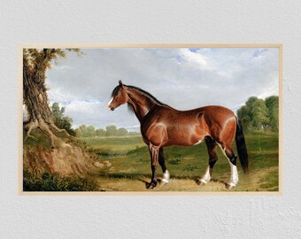 Samsung Frame TV Art Horse Wall Art, Vintage Wall Art, Horseback Riding Art, Farmhouse Wall Decor, Frame TV Art, Samsung Art, Download