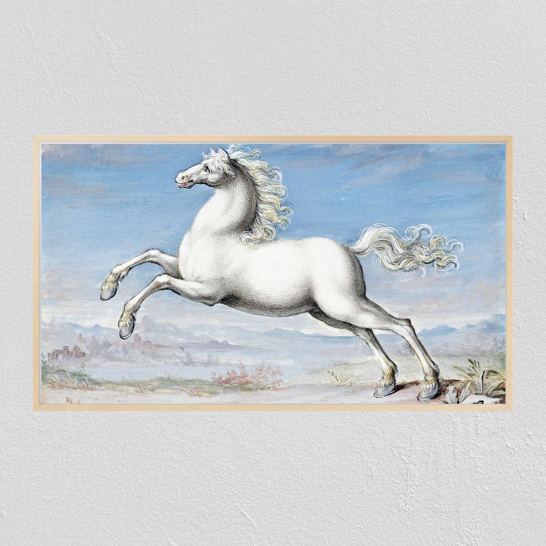 Samsung Frame TV Art Horse Wall Art, Vintage Wall Art, Horseback Riding Art, Farmhouse Wall Decor, Frame TV Art, Samsung Art, Download image 1