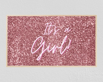 Pink Glitter Baby Shower Samsung Frame TV Art (Digital Download)
