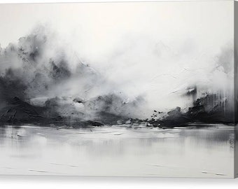 Abstract Black and White Art - Whispering Mists - Canvas Print