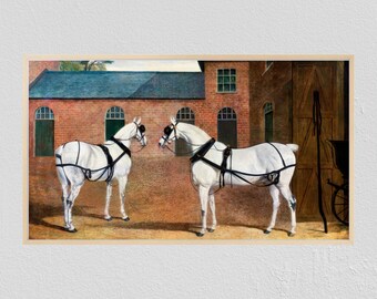 Samsung Frame TV Art Horse Wall Art, vintage Wall Art, Horseback Art, Farmhouse Wall Decor, Frame TV Art, Samsung Art, Télécharger