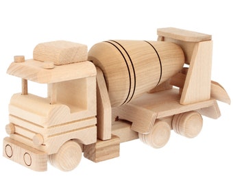 houten speelgoed, betonmixer speelgoed, eco speelgoed, ecologisch speelgoed, houten betonmixer, duw- en trek speelgoed