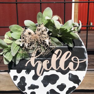 Front Door Decor/Front Door Wreath/Hello Sign/Front Door Hanger/ Year-Round Sign/Housewarming Gift/Home Decor