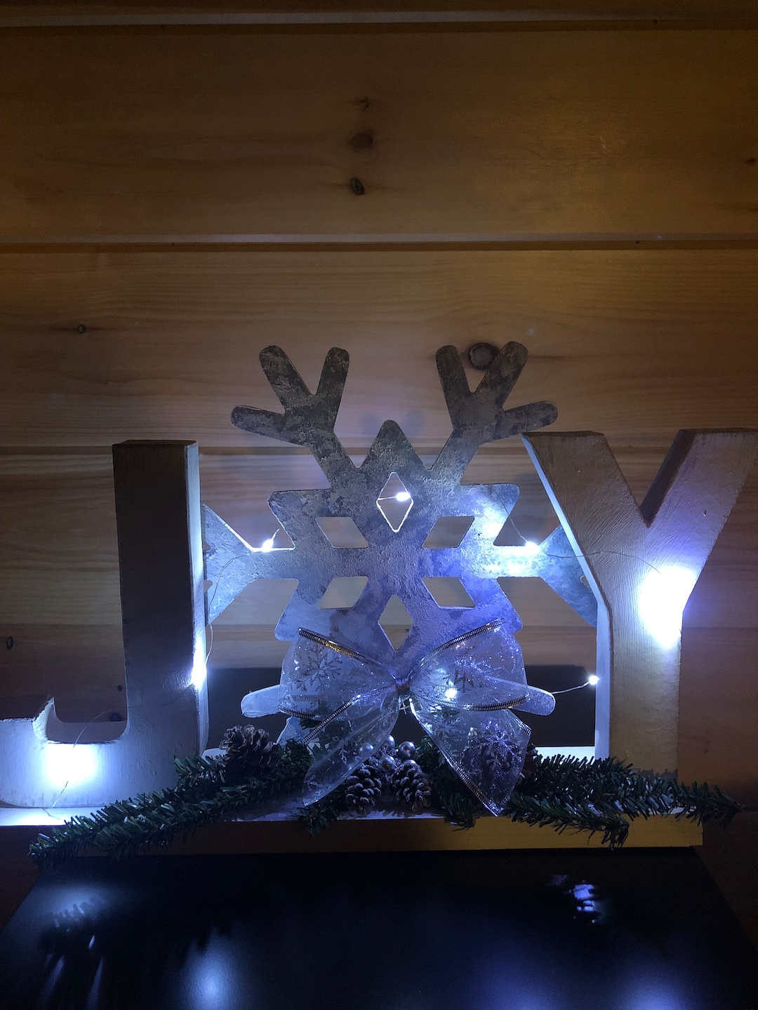 Christmas Light up JOY Sign Decor/handmade Center Piece Etsy