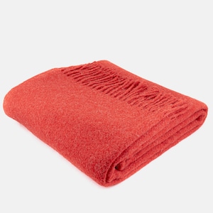 Quality wool blanket in Christmas red. Warm mustard wool plaid. High quality wool sofa throw in Xmas green. Cozy natural bed blanket in grey